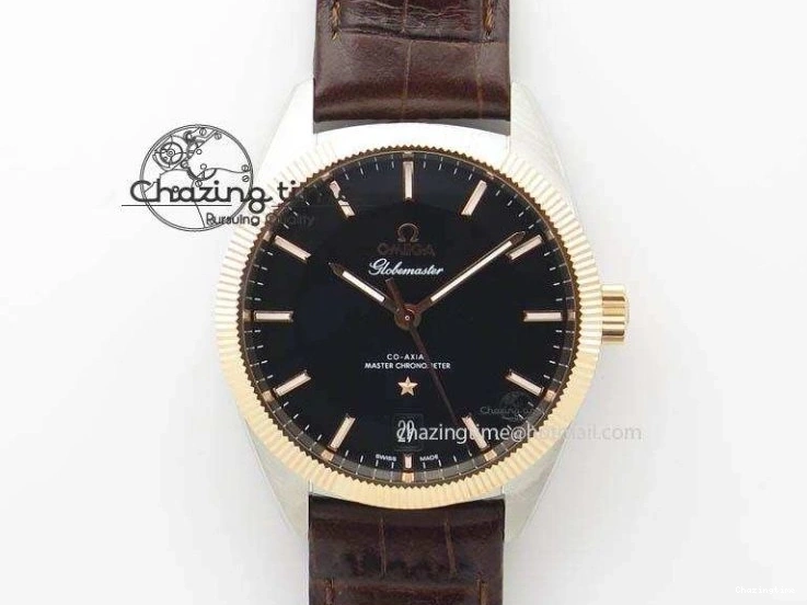 0103 Planet Ocean Master Chrono SS OM 1:1 Best Edition Black Dial On SS Bracelet A9900 V Fashionable 8113